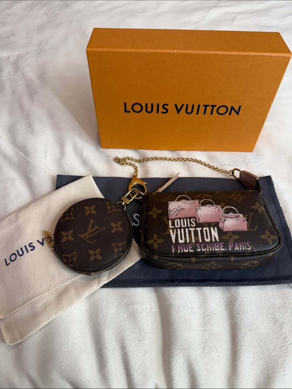 Authentic Louis Vuitton Limited Edition I 1 Rue Scribe. Paris Mini Pochette coin